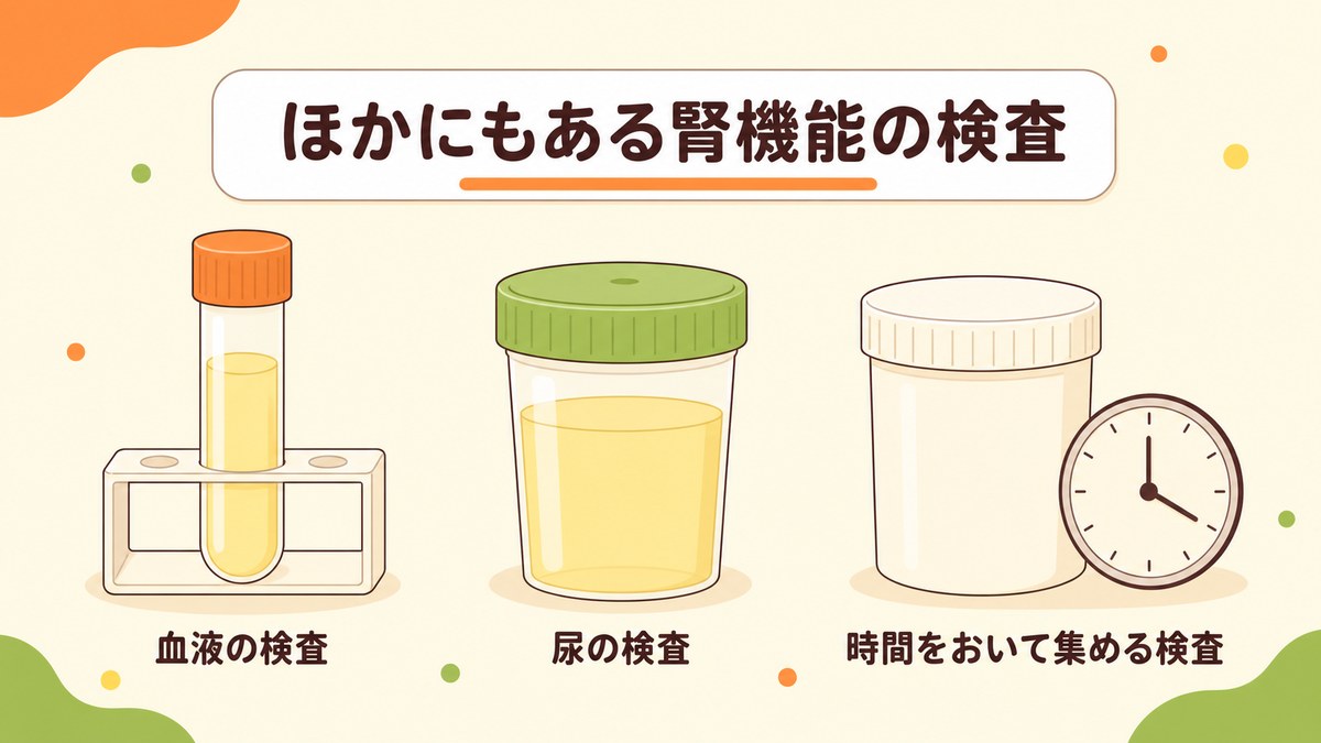 クレアチニンのほかにも腎機能を確かめる検査がある