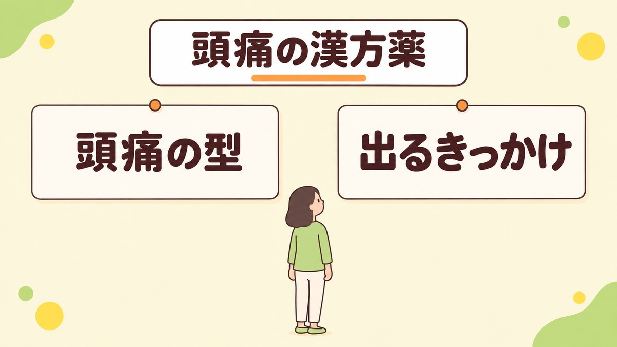 頭痛に用いられる漢方薬は 頭痛の型によって分かれます