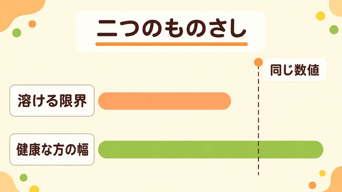 尿酸値の7.0という線と結果票の基準範囲は別のものさし