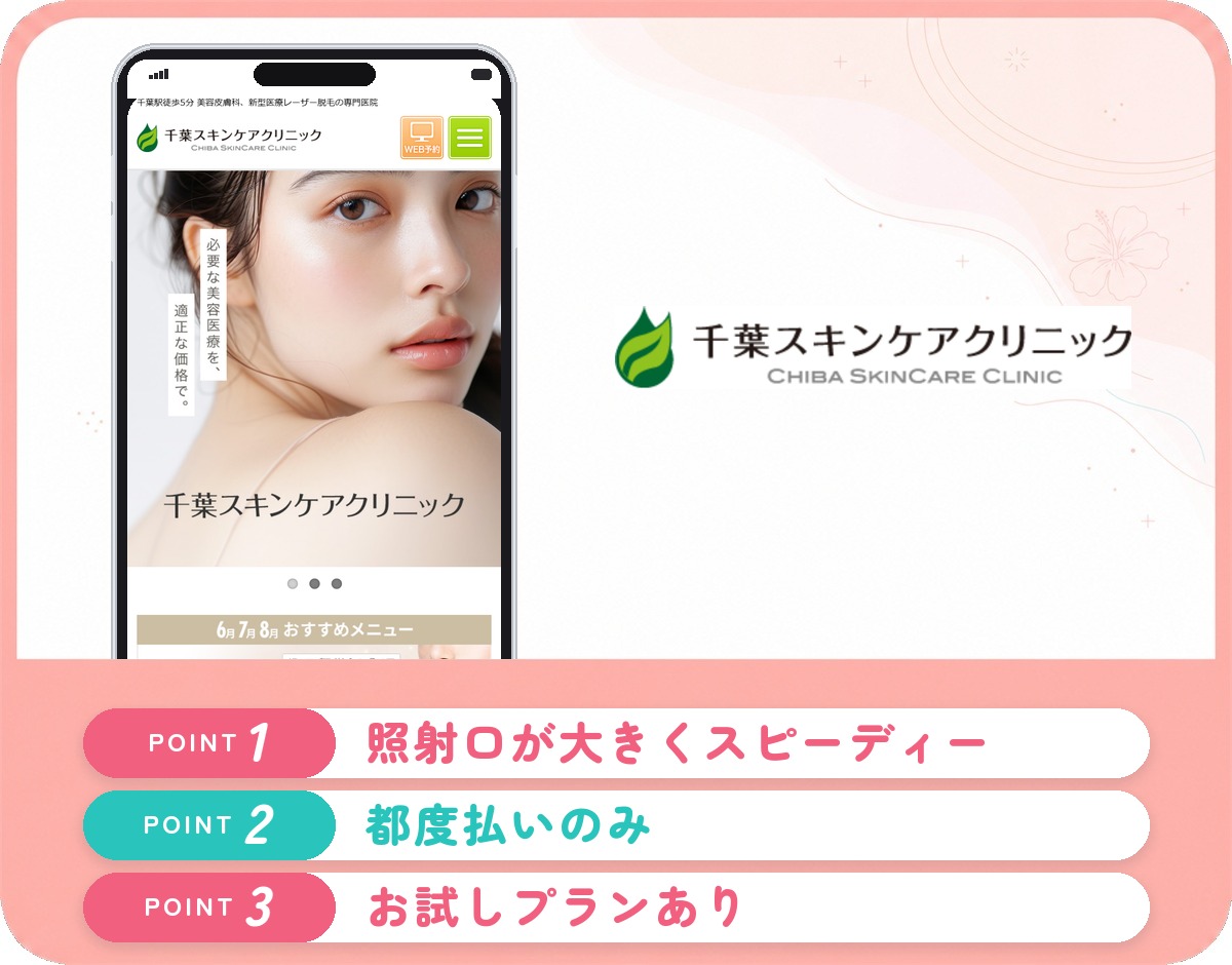 千葉スキンケアクリニックの医療脱毛特徴まとめバナー
