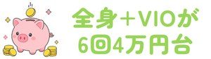全身+VIOが6回4万円台