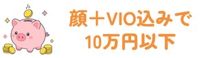 顔＋VIO込みで10万円以下