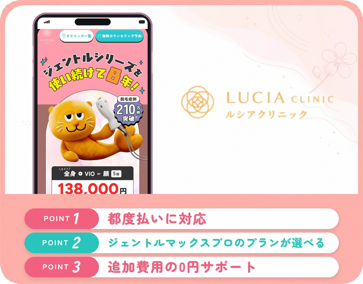 ルシアクリニックの医療脱毛特徴まとめバナー