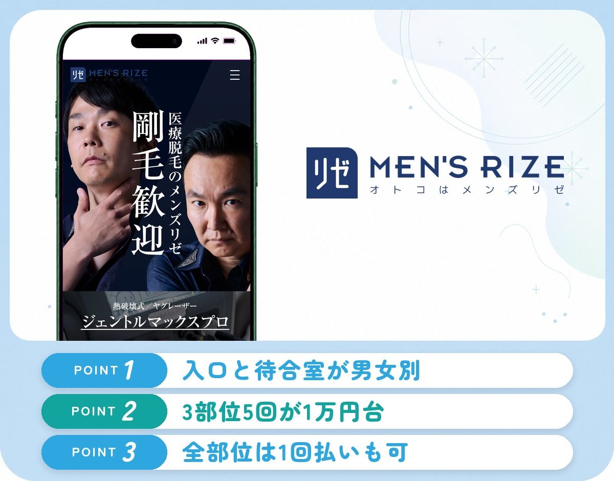 メンズリゼの特徴まとめ