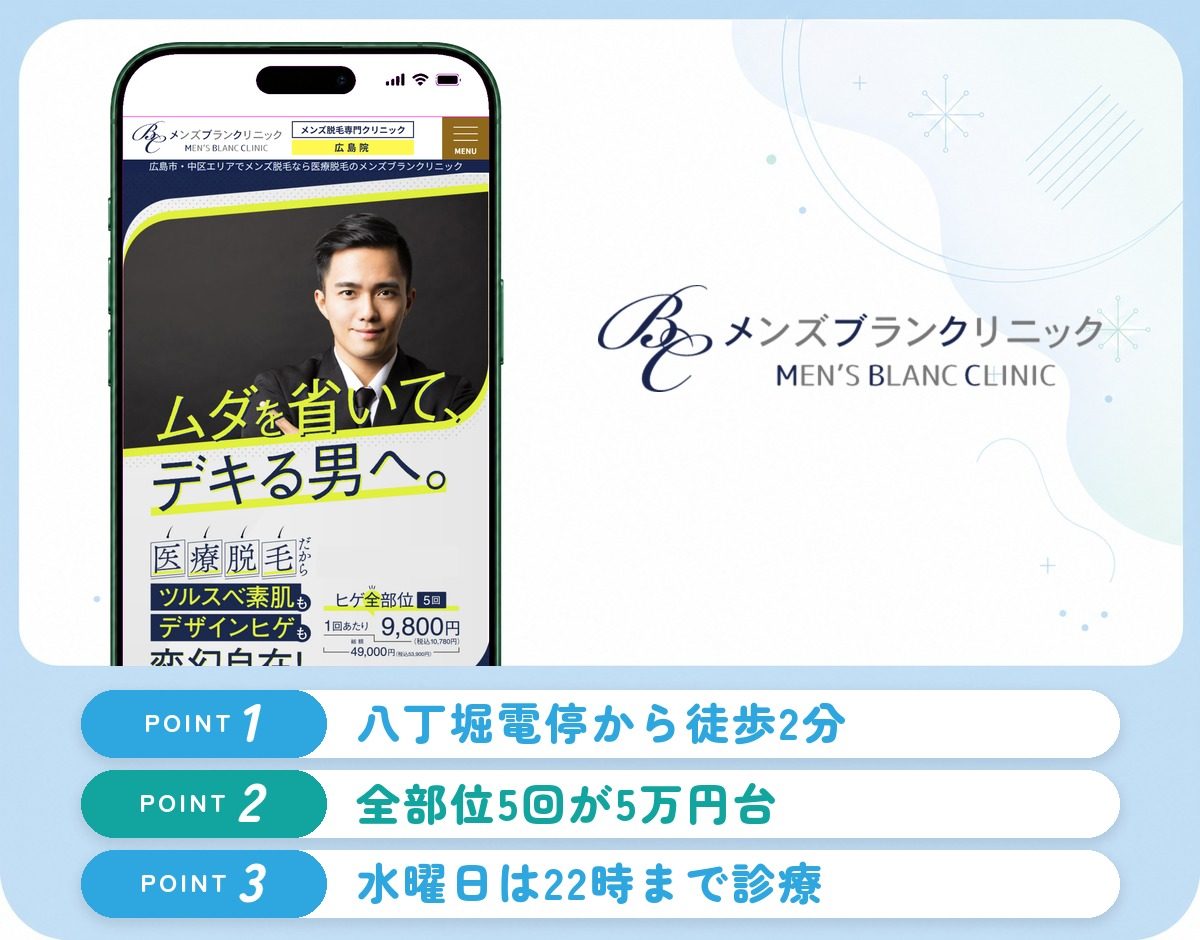 メンズブランクリニックの特徴まとめ