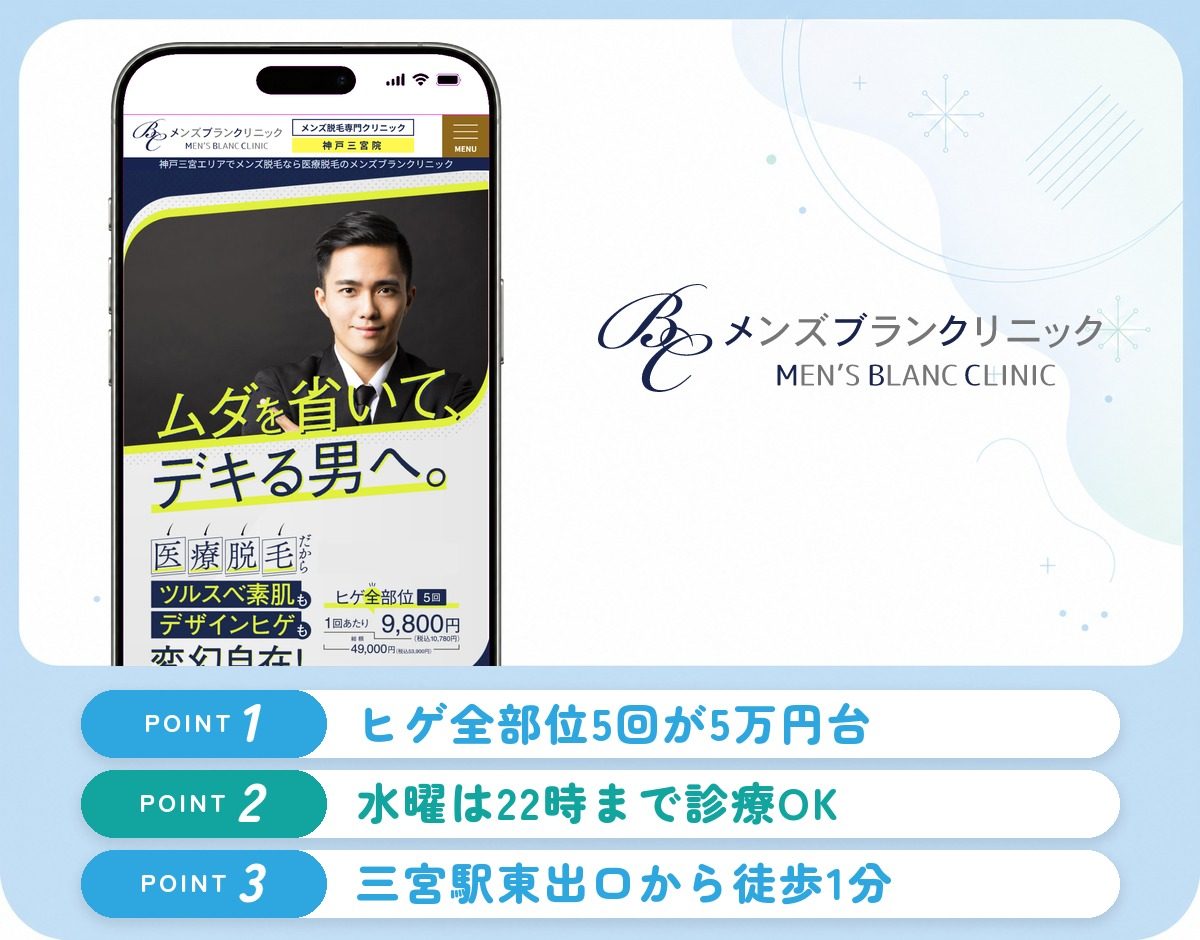 メンズブランクリニックの特徴まとめ