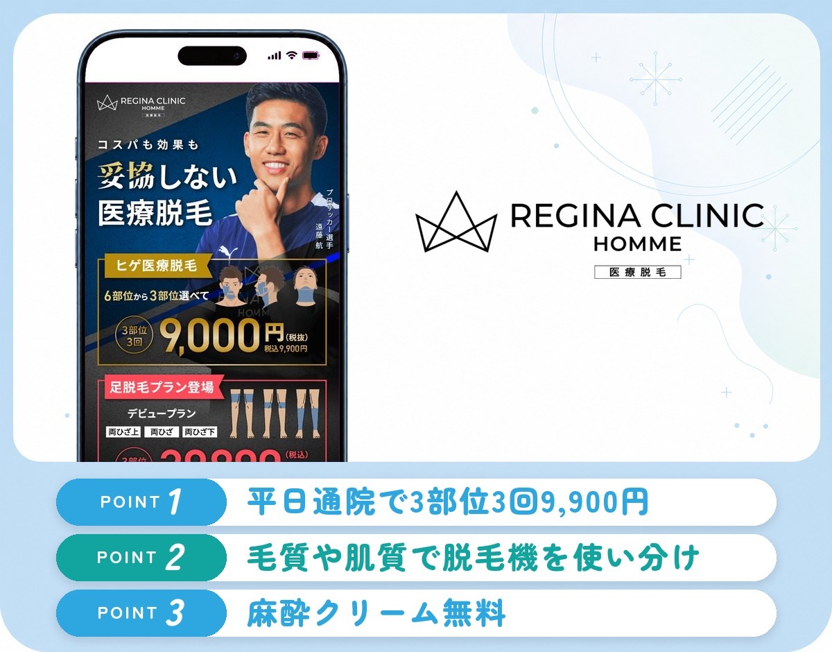 レジーナクリニックオムの特徴まとめ