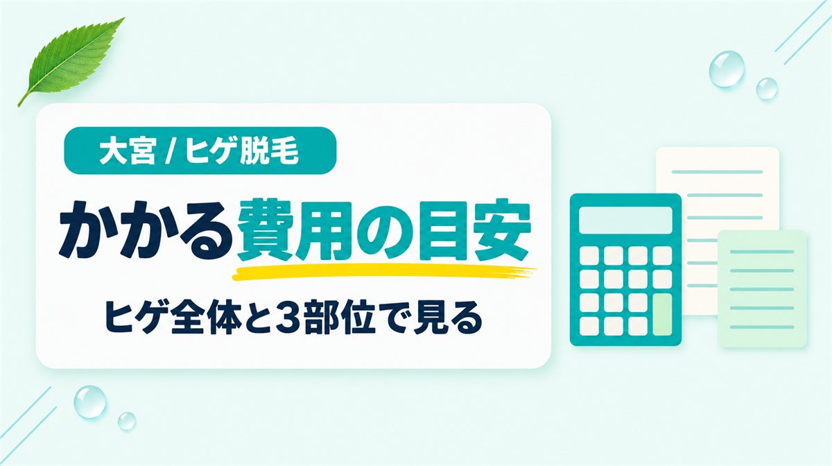 大宮で髭脱毛にかかる費用はいくら?ヒゲ全体・3部位の費用の目安