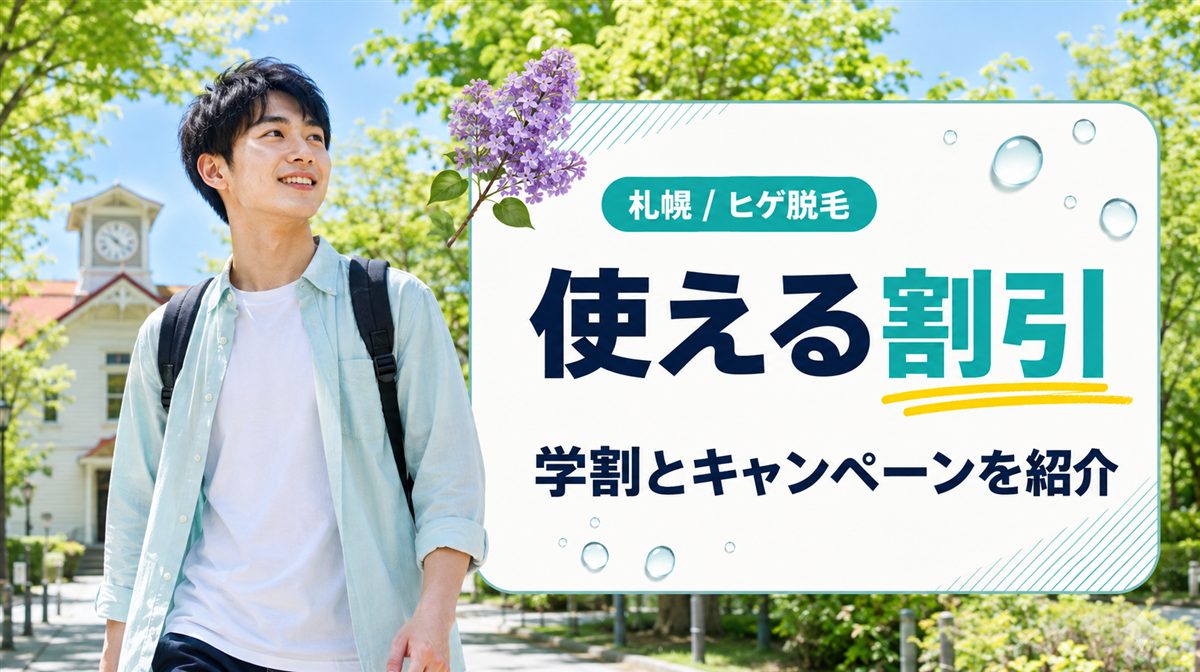 札幌でヒゲ脱毛が安くなる学割やキャンペーンが利用できるクリニック