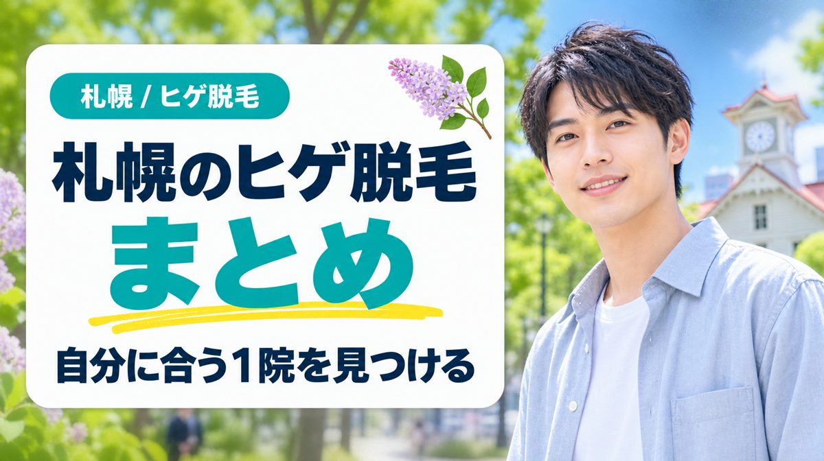 【まとめ】札幌でメンズのヒゲ脱毛がおすすめの医療脱毛クリニック・皮膚科