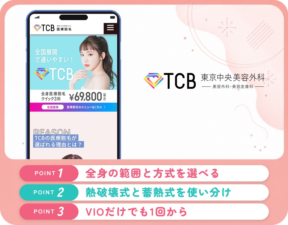 TCB東京中央美容外科鹿児島院のクイックとオーダーメイド脱毛の違い