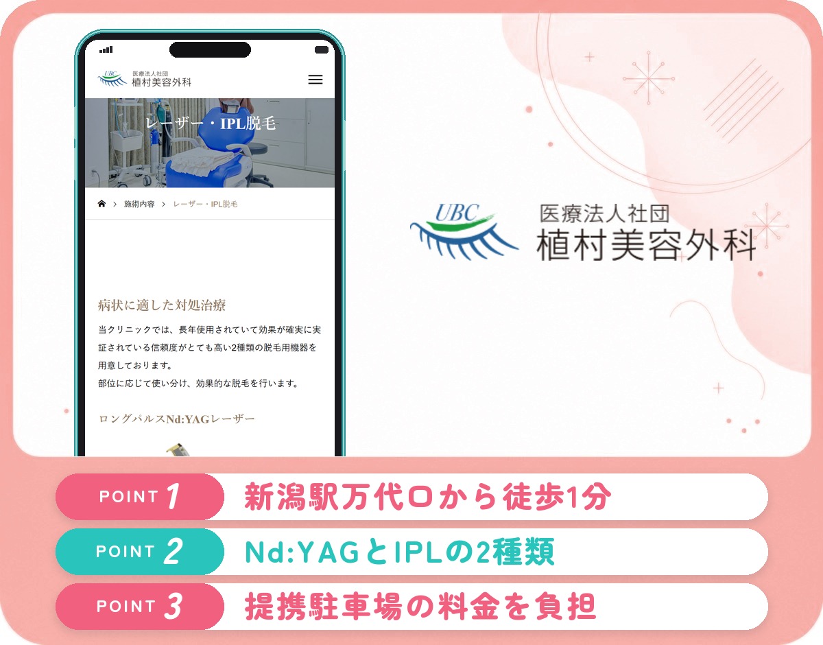 植村美容外科の医療脱毛特徴まとめバナー
