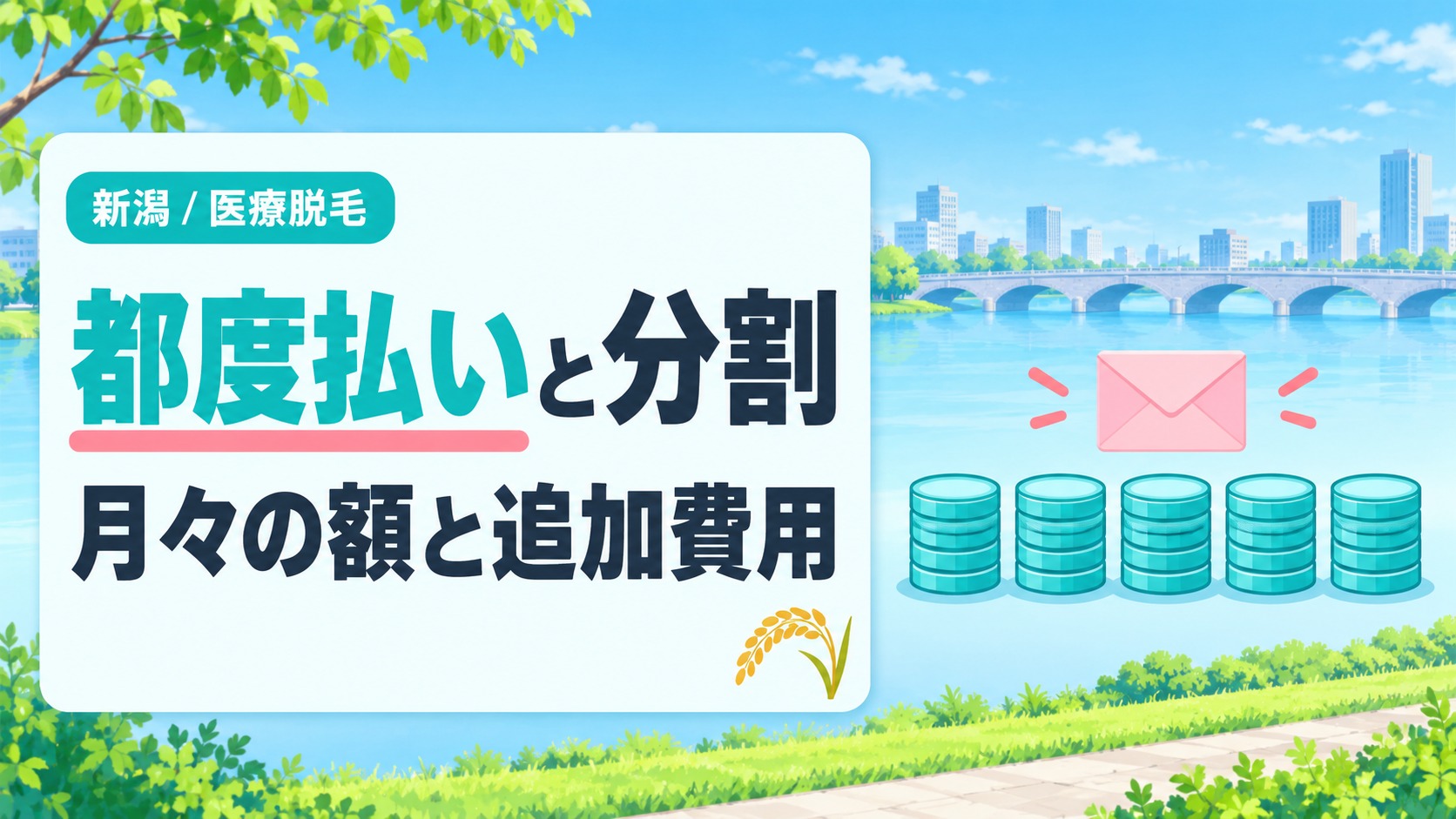 新潟の医療脱毛の都度払いと分割払いの月々の額と追加費用を確認する章扉