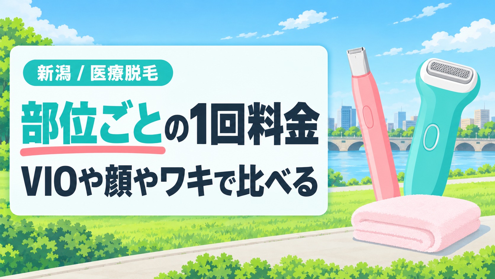VIOと顔とワキなど部位ごとの新潟の医療脱毛クリニックの1回料金を比べる章扉
