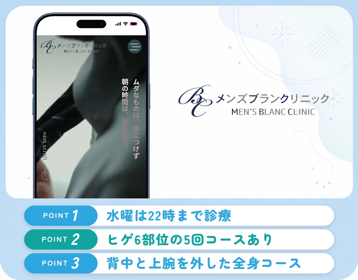 メンズブランクリニックの特徴まとめ