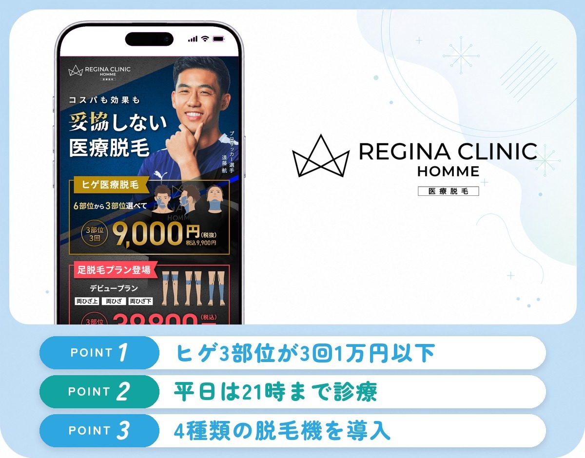 レジーナクリニックオムの特徴まとめ