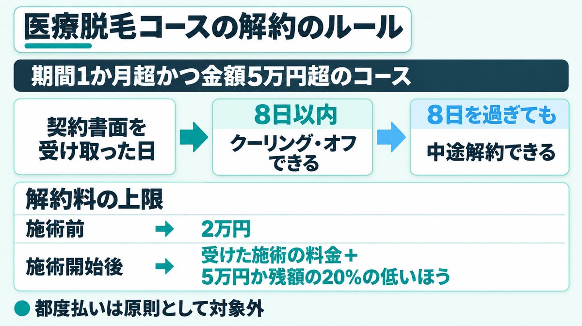 医療脱毛コースの解約のルール