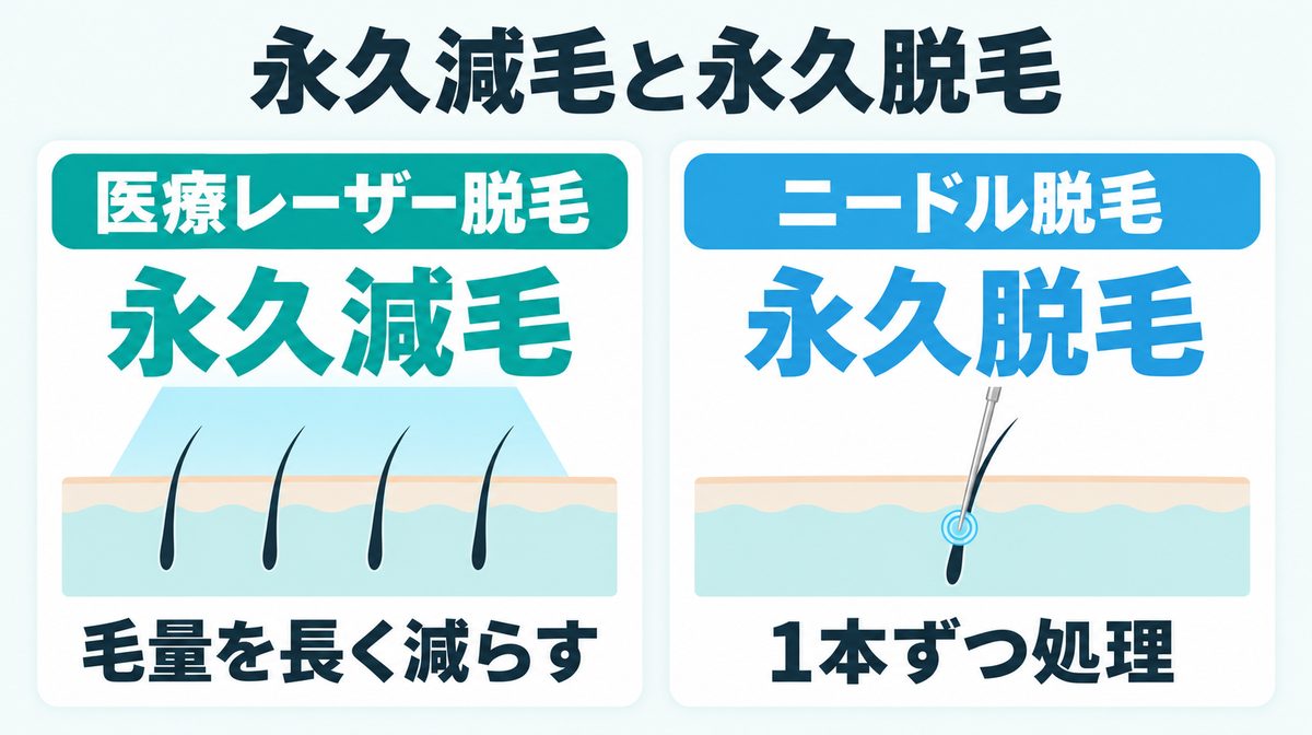 永久減毛と永久脱毛の違い