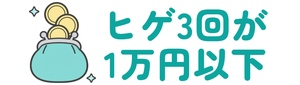 ヒゲ3回が1万円以下