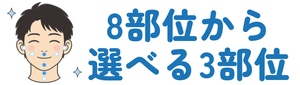 8部位から選べる3部位