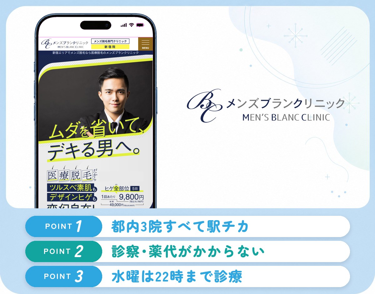 メンズブランクリニックの特徴まとめ