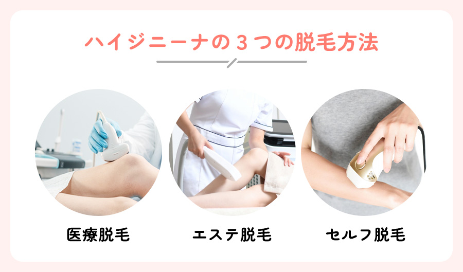 医療脱毛・エステ脱毛・セルフ脱毛のイメージ画像