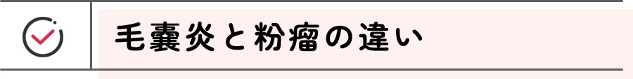 毛嚢炎と粉瘤の違い