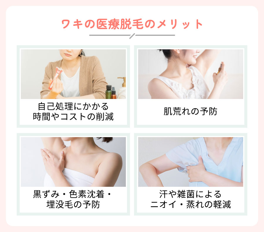 脇脱毛のメリット一覧