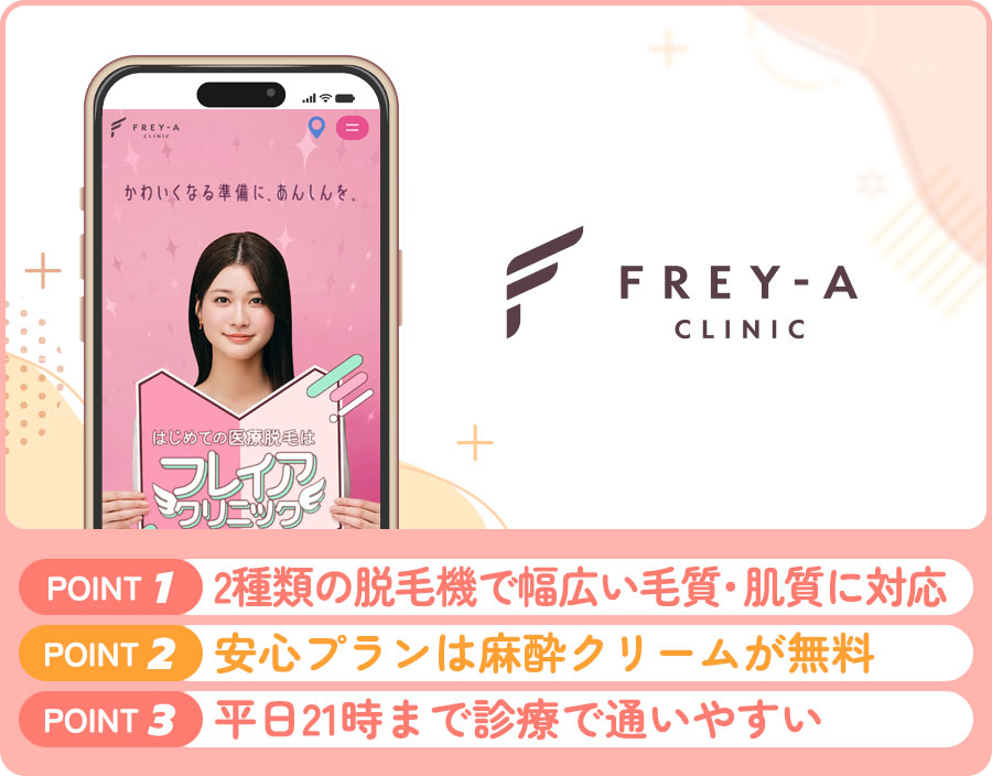 フレイアクリニックのVIO脱毛の特徴まとめバナー