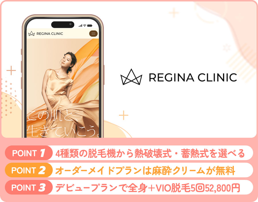 レジーナクリニックのVIO脱毛の特徴まとめバナー