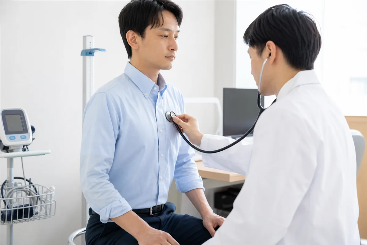 企業健診で健康診断を受ける様子